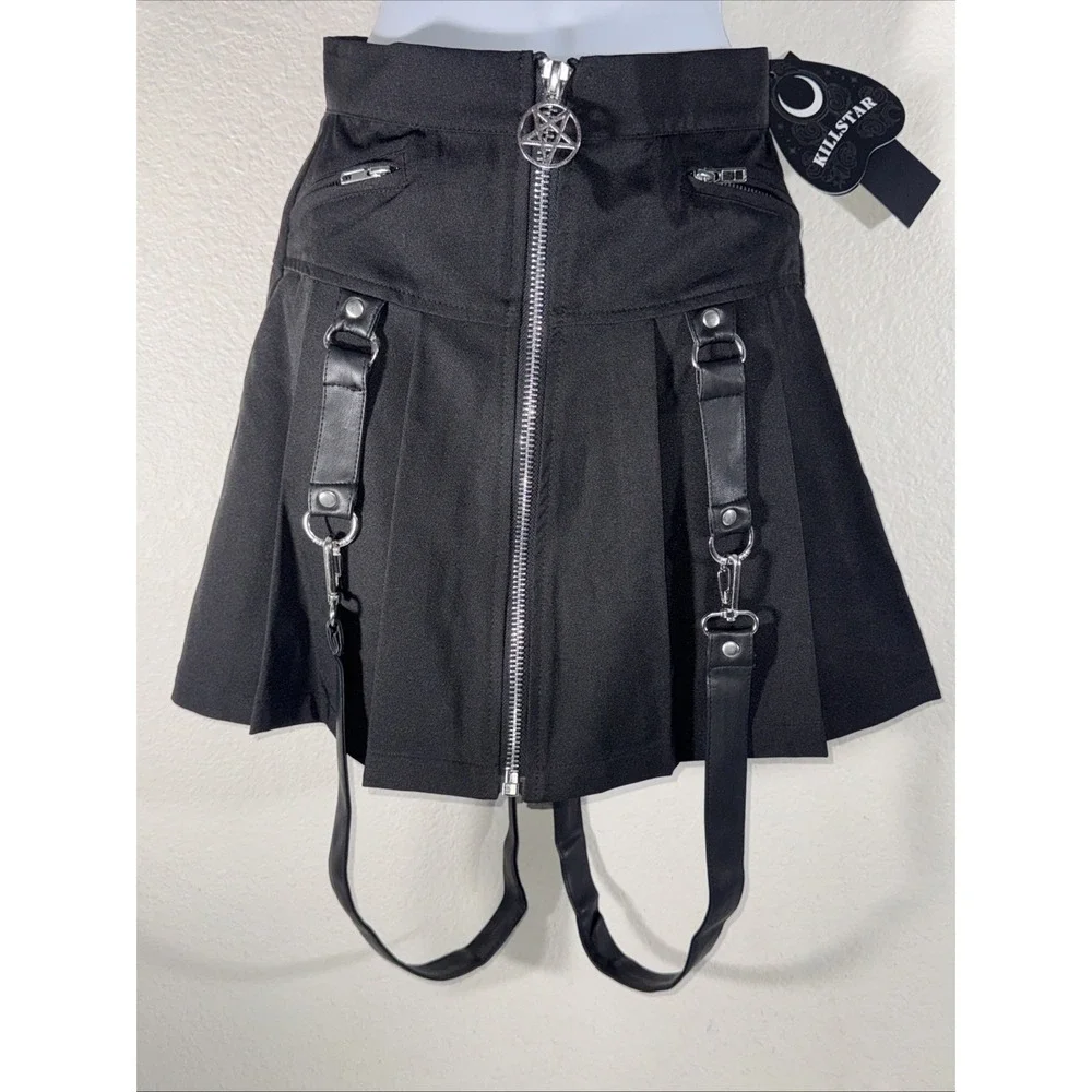 Killstar Blaire B*tch Black Mini Skirt XS Suspenders Gothic Whimisgoth Witch NWT
